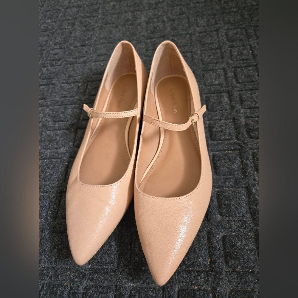 Calvin Klein Women's Cream Mary Jane Flats